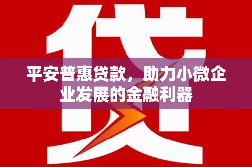 盱眙平安普惠贷款，助力小微企业发展的金融利器